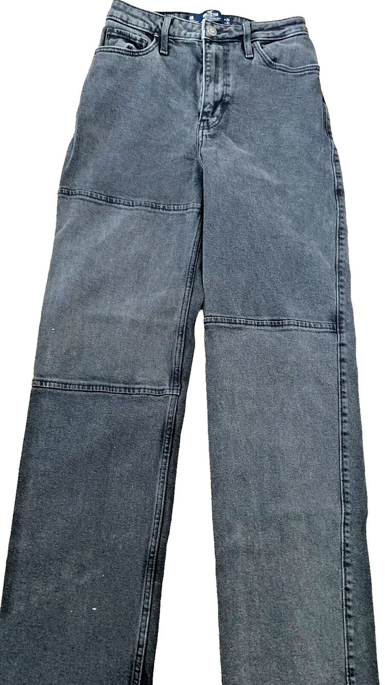 Hollister Jeans Ultra High Rise Dad Vintage Stretch Black US Women's 24x31
